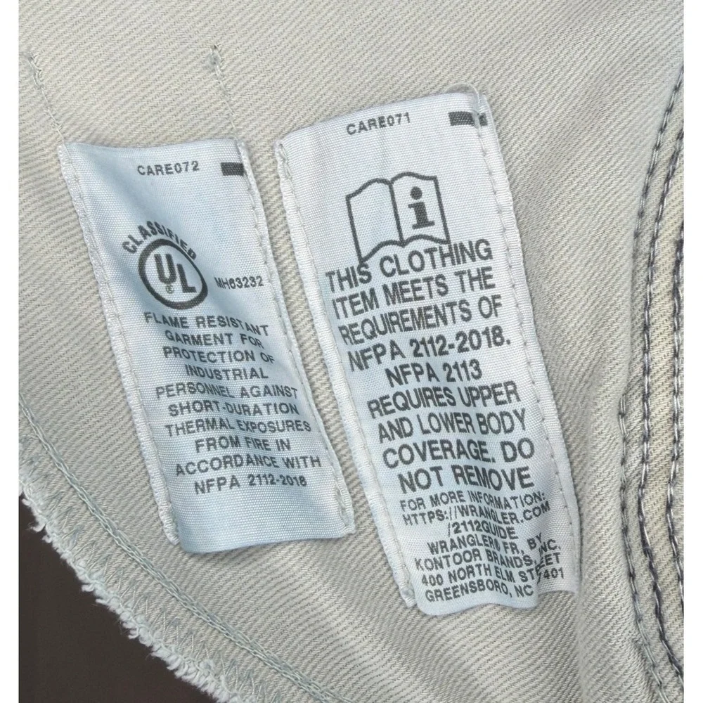 Wrangler FR flame resistant jeans CAT2‎ 2112 relaxed fit blue denim 40x34